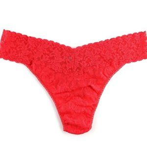 hanky panky original high rise lace thong panty deep sea coral